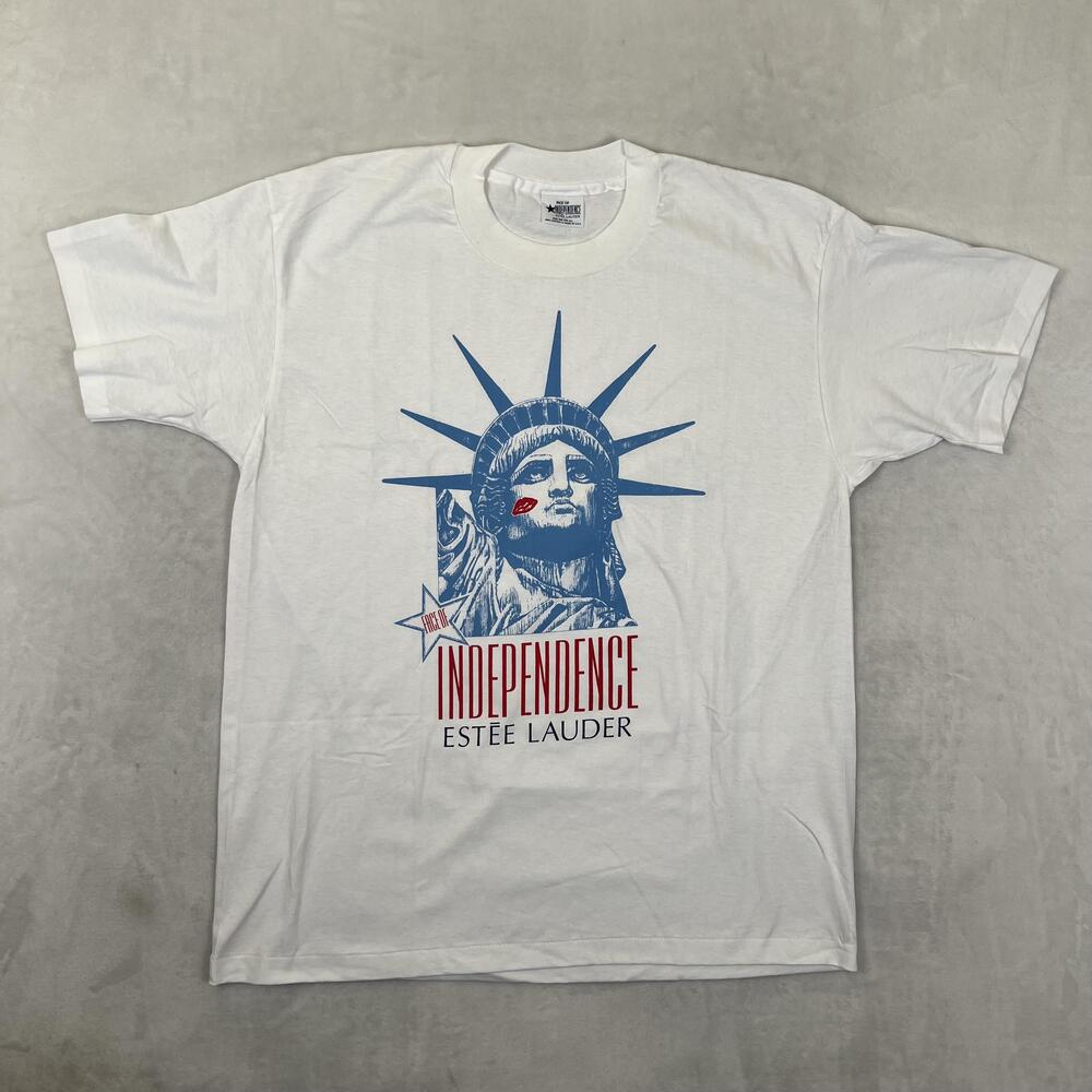 Vintage Estee Lauder Independence T-Shirt One Size Statue Liberty USA Single